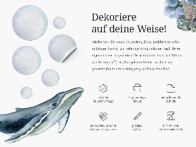 Autocollant mural 60x73 Un conte de fées sous-marin avec des animaux marins
