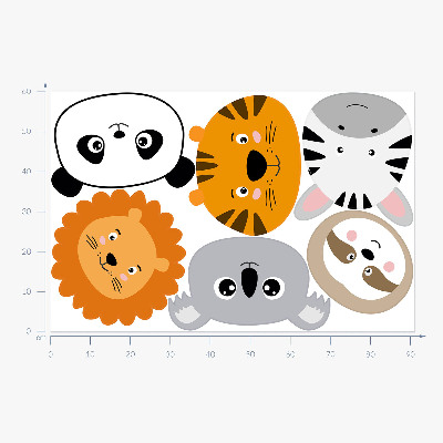 Autocollant mural 60x91 Safari avec des animaux sauvages dans une édition charmante