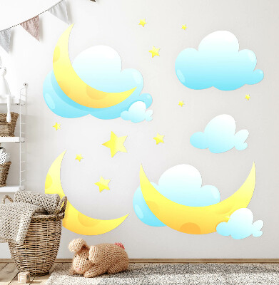 Autocollant mural 60x96 Ciel nocturne avec lune et étoiles subtiles