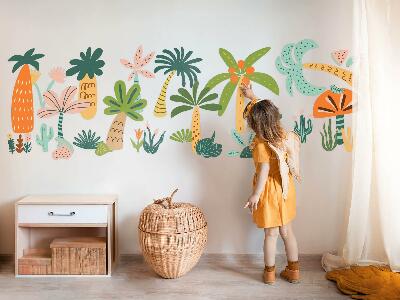 Autocollant mural 60x84 Arbres tropicaux aux tons pastel