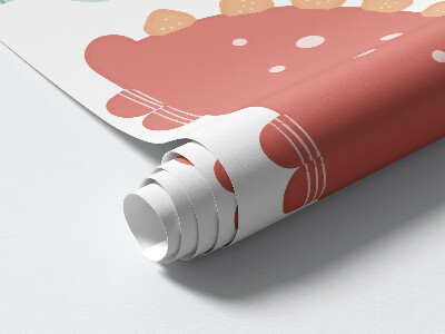 Autocollant mural 60x92 Monde pastel des dinosaures dans un style bohème