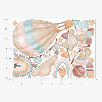 Autocollant mural 60x84 Motifs pastel aquarelle bohème