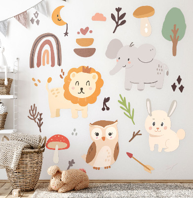 Autocollant mural 60x109 Un charmant motif animalier bohème