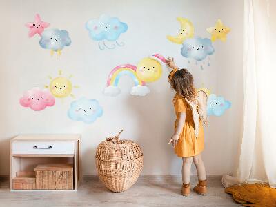Autocollant mural 60x89 Motifs de ciel pastel nature dans un style aquarelle