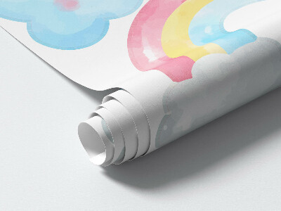 Autocollant mural 60x89 Motifs de ciel pastel nature dans un style aquarelle