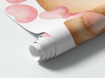 Autocollant mural 60x90 Un adorable ours en peluche dans un style aquarelle délicat