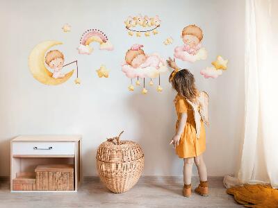 Autocollant mural 60x80 De doux bébés dans les nuages