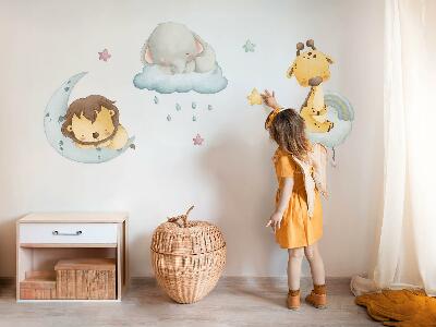 Autocollant mural 60x91 Animaux mignons dans un paradis pastel