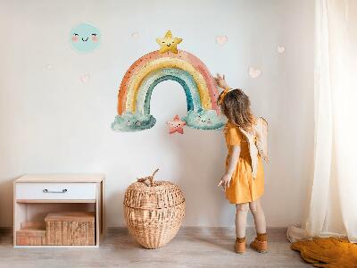 Autocollant mural 60x66 Arc-en-ciel pastel avec des étoiles dans la nature