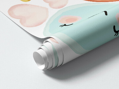 Autocollant mural 60x66 Arc-en-ciel pastel avec des étoiles dans la nature