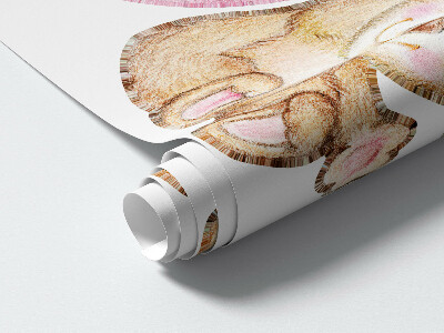 Autocollant mural 60x84 Petits animaux avec des ballons aux couleurs pastel