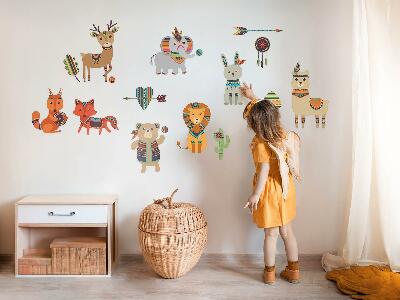 Autocollant mural 60x72 Illustrations pastel d'animaux bohèmes