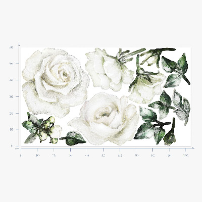 Autocollant mural 60x103 Motifs floraux aux aquarelles pastel