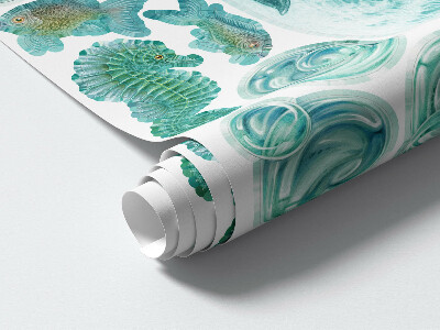 Autocollant mural 60x69 Un conte de fées sous-marin d'un phare aux pastels