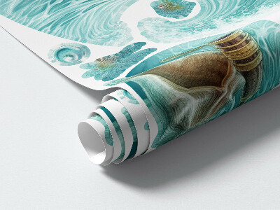 Autocollant mural 60x62 Un monde marin de conte de fées avec des animaux de dessins animés