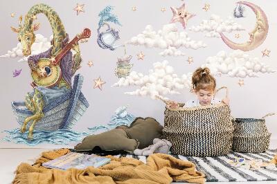 Autocollant mural 60x85 Animaux pastel dans un style dessin animé