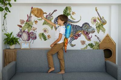 Autocollant mural 60x89 Dinosaures musicaux aux couleurs pastel