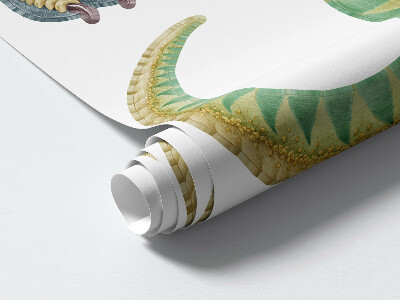 Autocollant mural 60x91 Dinosaures colorés dans un style de dessin pastel