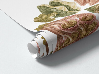 Autocollant mural 60x24 Champignons forestiers dans un style de dessin pastel