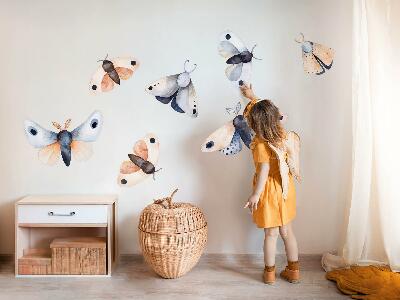 Autocollant mural 80x103 Papillons de nuit bohèmes pastel avec des insectes colorés