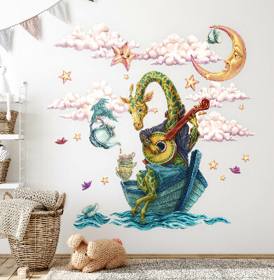 Autocollant mural 80x110 Le règne animal en version dessin animé