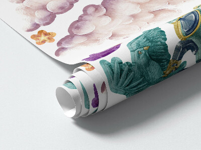 Autocollant mural 80x110 Le règne animal en version dessin animé