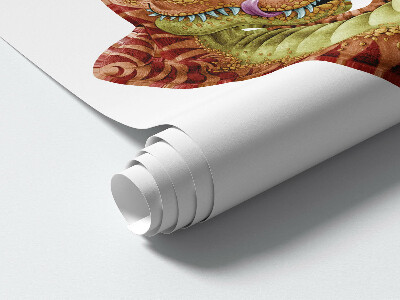 Autocollant mural 80x120 Dinosaures dans une version dessin animé joyeuse