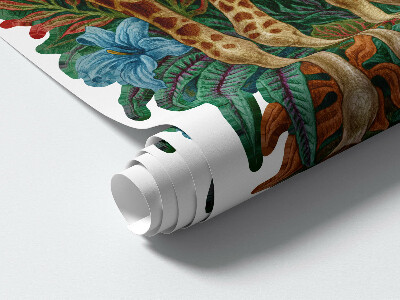 Autocollant mural 80x119 Safari avec des animaux sauvages sous forme de dessin animé