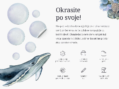 Autocollant mural 80x81 Le pays magique des créatures sous-marines dans un dessin