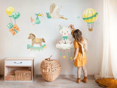 Autocollant mural 80x143 Jouets pastel mignons dans un style aquarelle
