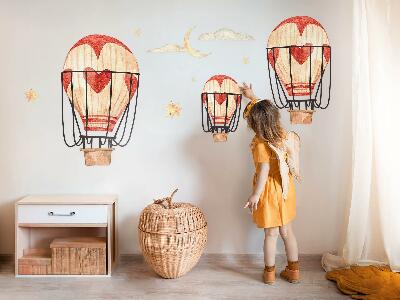 Autocollant mural 80x132 Ballons et étoiles bohèmes dans un style aquarelle