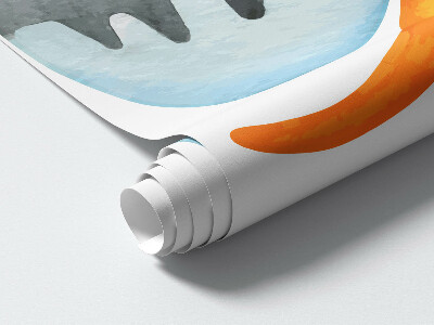 Autocollant mural 80x143 Dinosaures dans des paysages à l'aquarelle pastel