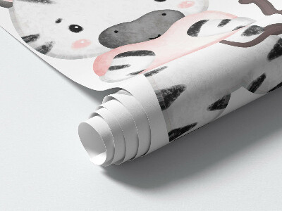 Autocollant mural 80x118 Safari avec des animaux sauvages et des ballons aquarelles