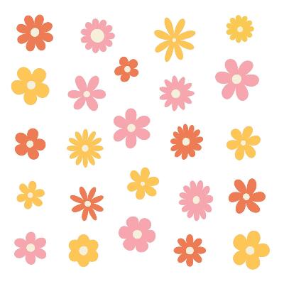 Autocollant mural 80x112 Des accents floraux pastel dans une version joyeuse