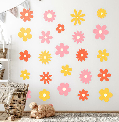 Autocollant mural 80x112 Des accents floraux pastel dans une version joyeuse