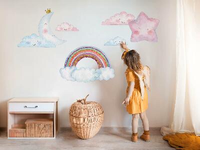 Autocollant mural 80x110 Ciel magique pastel dans un style aquarelle