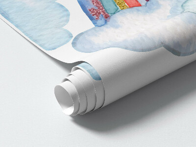 Autocollant mural 80x110 Ciel magique pastel dans un style aquarelle