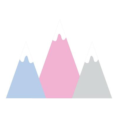 Autocollant mural 80x140 Des sommets pastel aux sommets enneigés