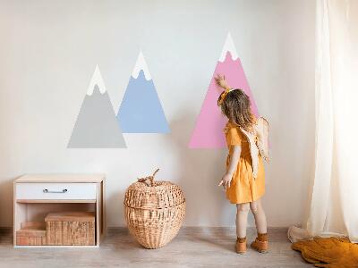 Autocollant mural 80x140 Des sommets pastel aux sommets enneigés