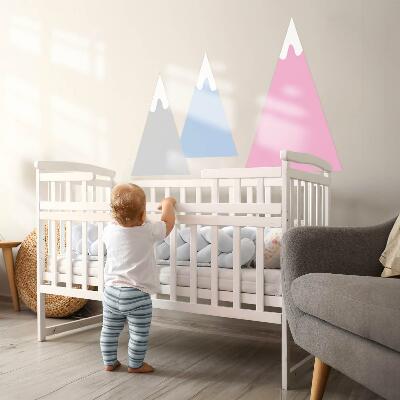 Autocollant mural 80x140 Des sommets pastel aux sommets enneigés