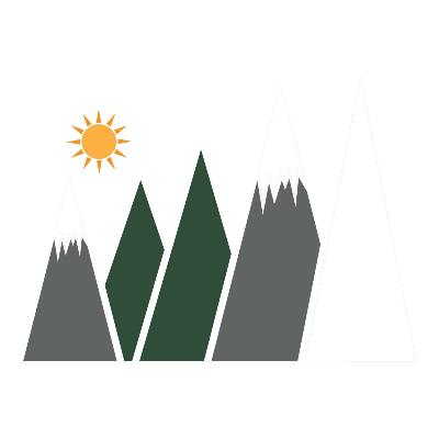 Autocollant mural 80x129 Illustration de sommets enneigés