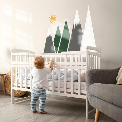 Autocollant mural 80x129 Illustration de sommets enneigés