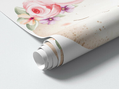 Autocollant mural 80x111 Ciel fleuri dans un style bohème aquarelle