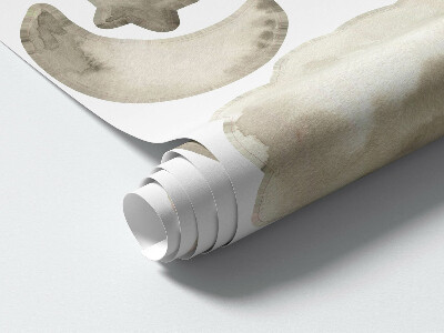 Autocollant mural 80x132 Plantes et safari aux tons pastel