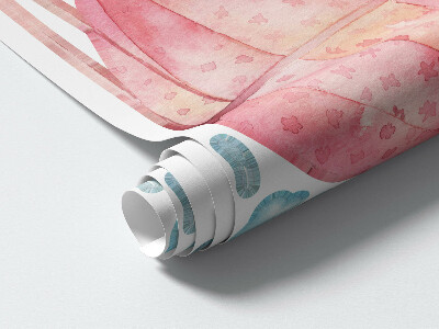 Autocollant mural 80x94 Des lapins dans un paradis bohème pastel