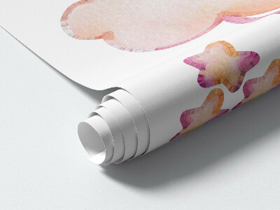 Autocollant mural 80x144 Moutons pastel sur nuages et étoiles