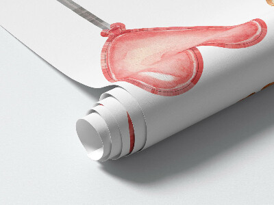 Autocollant mural 80x120 Animaux mignons sur des nuages avec des ballons pastel