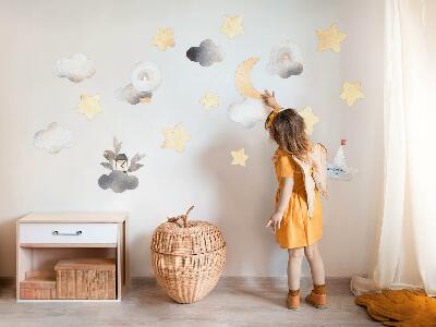 Autocollant mural 80x95 Motifs de nature céleste à l'aquarelle pastel