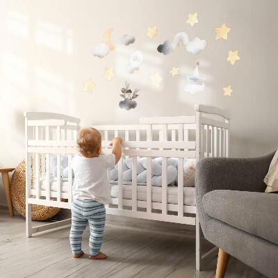 Autocollant mural 80x95 Motifs de nature céleste à l'aquarelle pastel