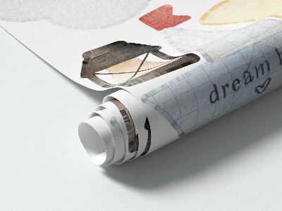 Autocollant mural 80x95 Motifs de nature céleste à l'aquarelle pastel